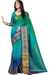 Taanshi Printed Kanjivaram Tussar Silk Sari